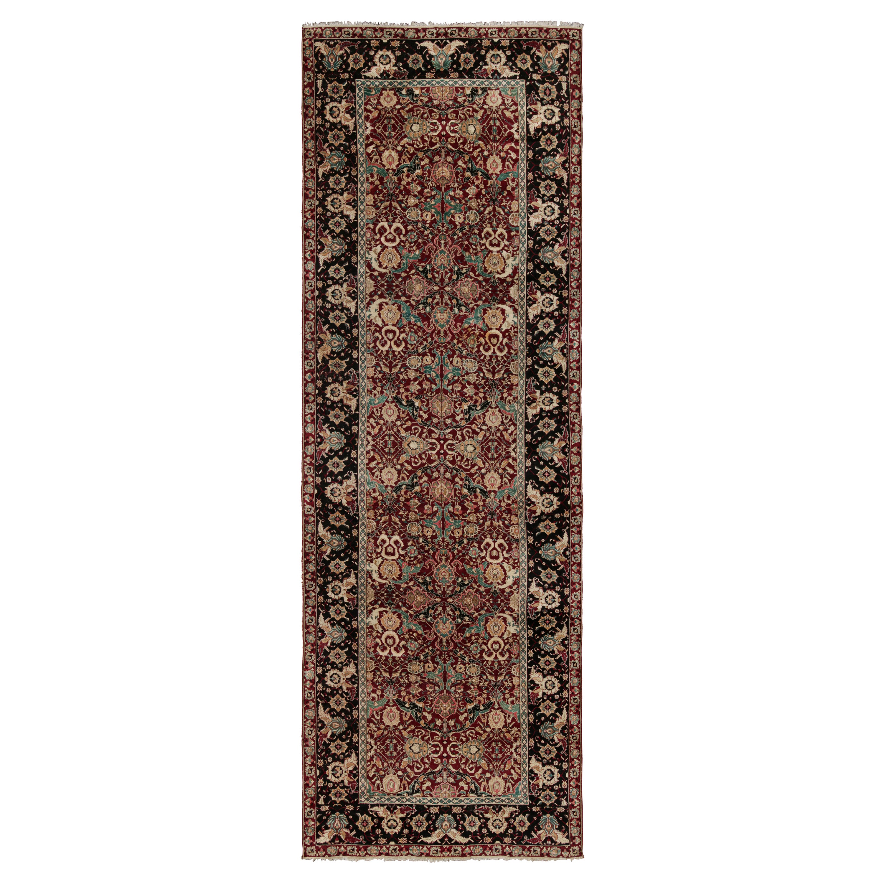 Antique Agra Gallery Runner Jail Rug with Geometric Patterns For Sale