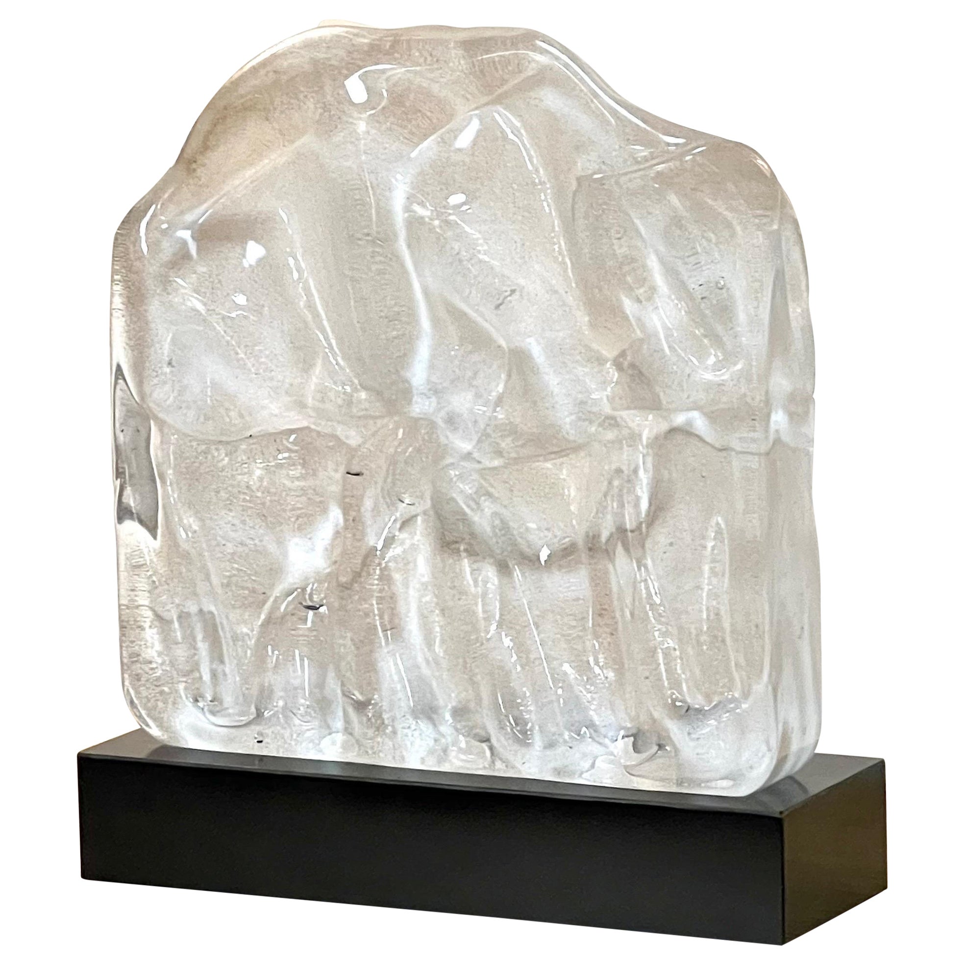 Michael Lax Rare Modernist Glass Sculpture, 1976 For Sale