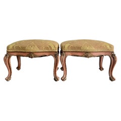 Antique Pair of 19th century Italian Painted Footstools 