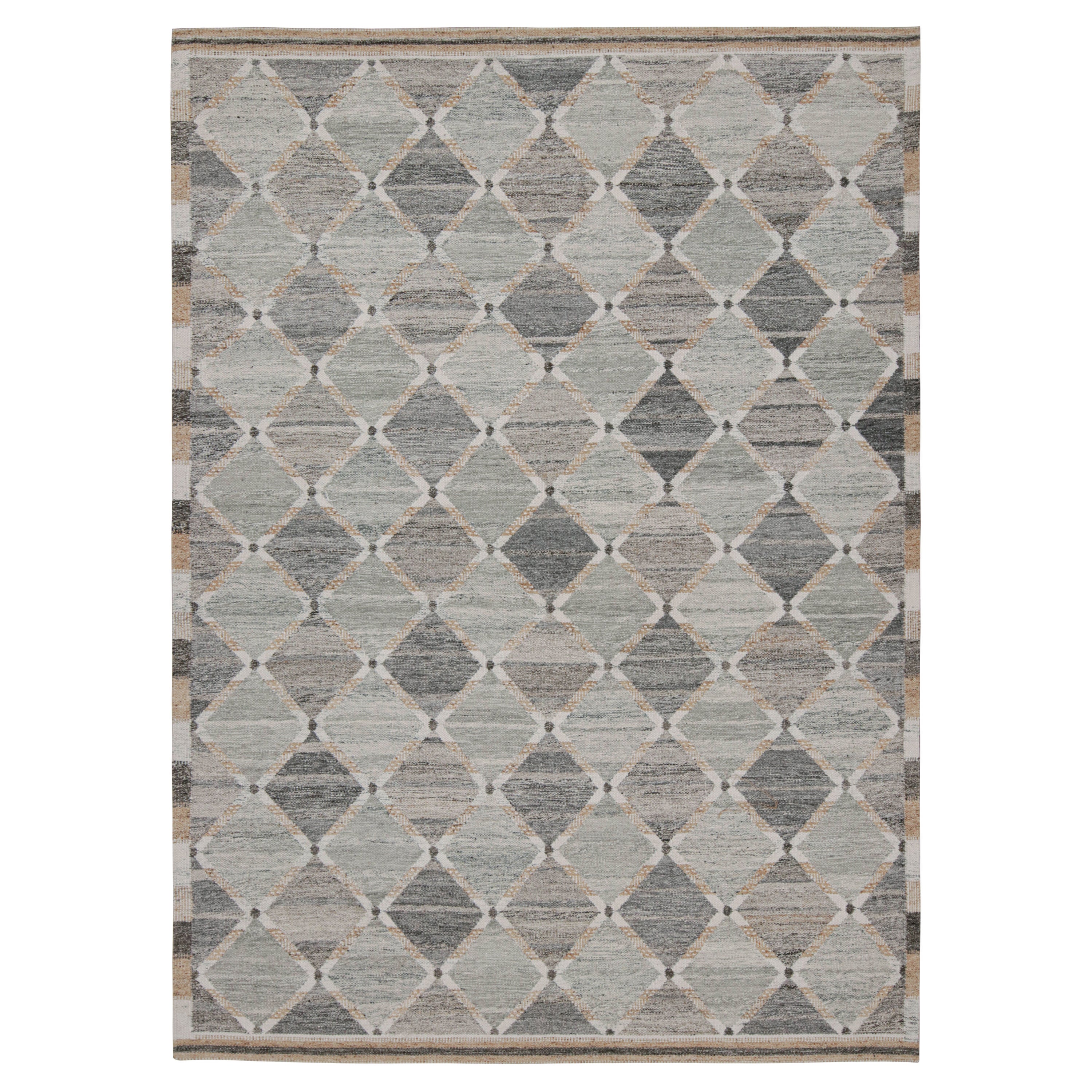 Rug & Kilim's Outdoor-Teppich im skandinavischen Stil mit geometrischen Mustern