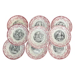 Set 9 French Provincial dessert cheese Plates Luneville