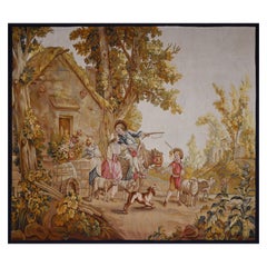 French Aubusson tapestry , rural scene - No. 1344