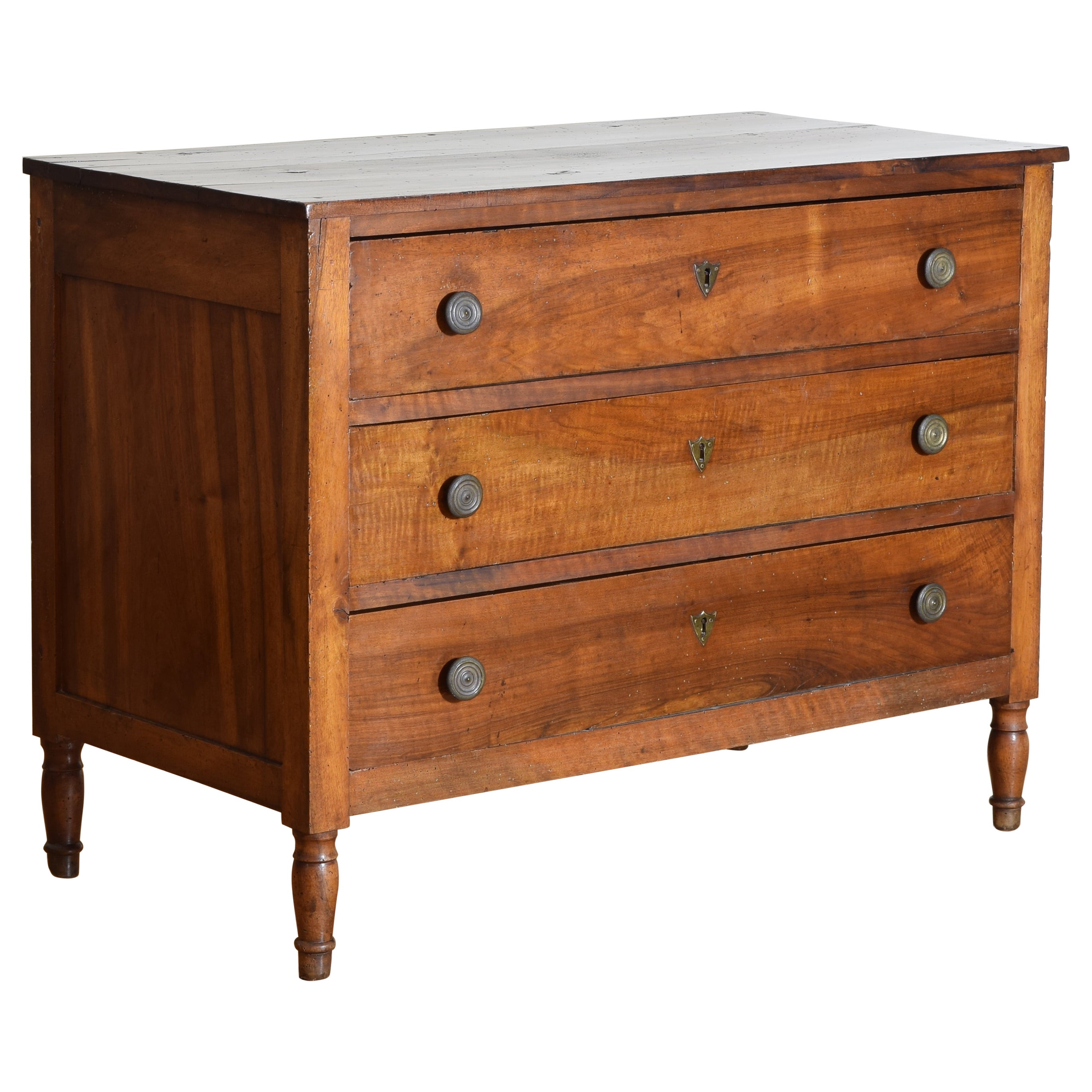 French Early Neoclassic Cherrywood 3-Drawer Commode, ca. 1800