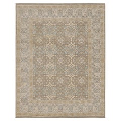 Rug & Kilim's Oushak Style Teppich in Beige-Braun und Blau Geometrisches Muster