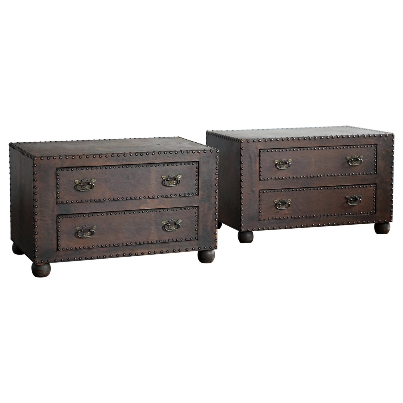 Studded leather clad chests