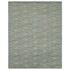 Rug & Kilim: Tappeto in stile scandinavo con motivi geometrici blu e verde acqua