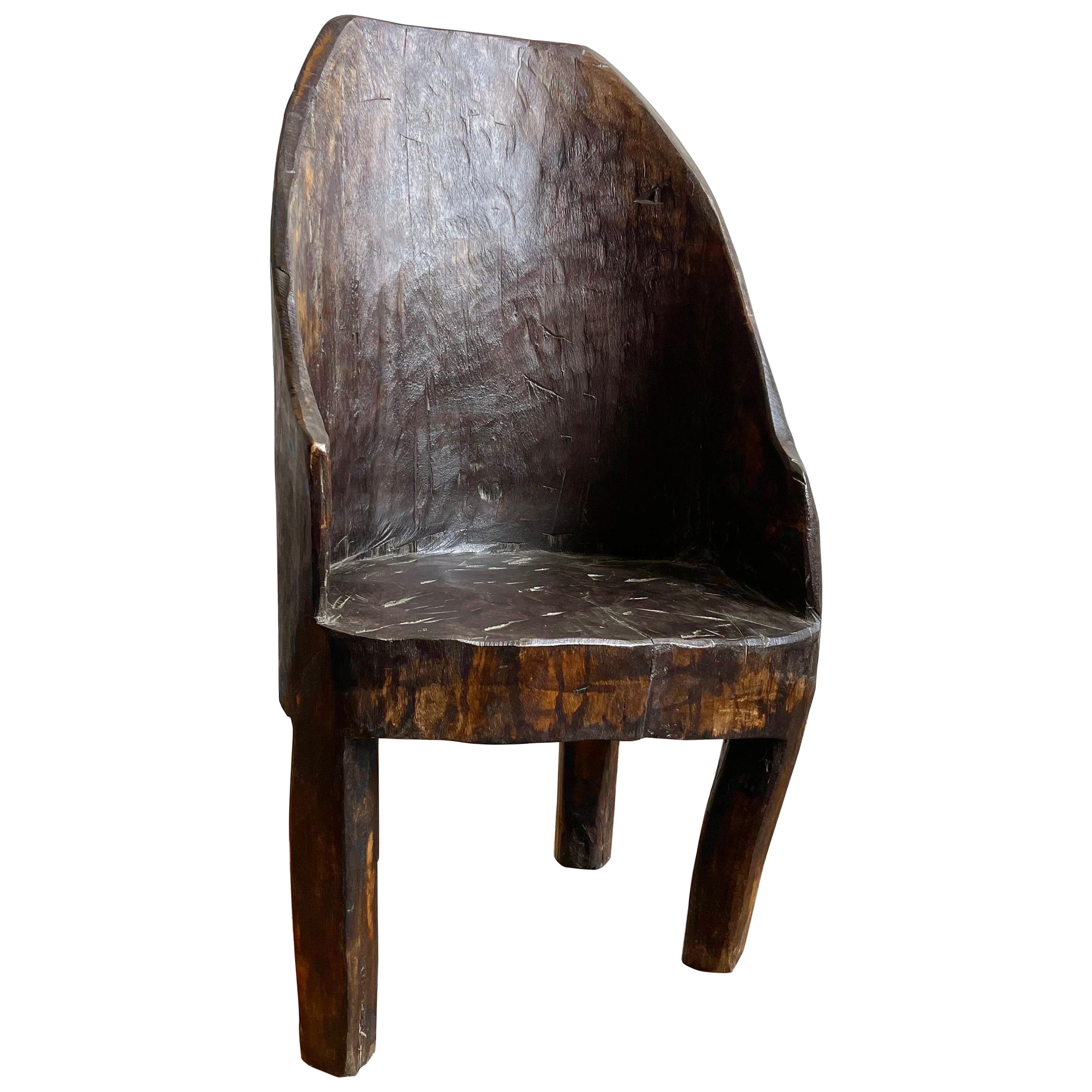 Chaise d'appoint en bois sculpté antique #4