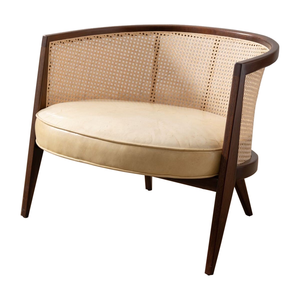 Harvey Probber Barrel Back Cane Lounge Chair 1960s