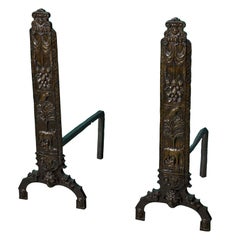 Pair of Antique Bronze Fire Dogs