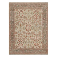 Rug & Kilim’s Oushak Style Rug In Beige-Brown and Red Floral Pattern