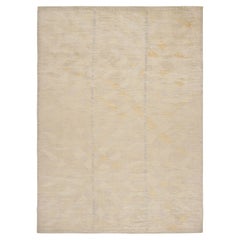 Rug & Kilim’s Scandinavian Style Rug in Beige, Gold and Blue Geometric Patterns