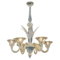 Vintage Murano Glass Twist Arm Barovier Manner Chandelier