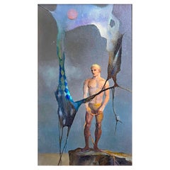 "The Hole Cloth", Early and Important Surrealist Painting by John Lear, 1950s
