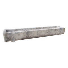 A Long Circa 1800 Carved Stone Trough from Burgundy, France