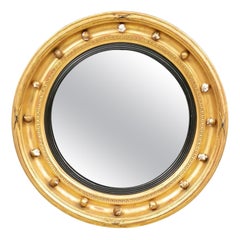 19th C. Carved And Gilt Convex Mirror for Restoration