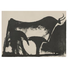 Vintage After Pablo Picasso „The Black Bull“ Lithograph