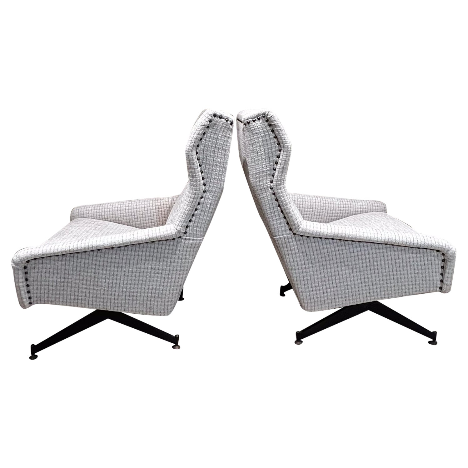 1960s Nello Pini for Novarredo Lounge Chairs Milan Italy For Sale