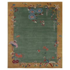 Rug & Kilim’s Chinese Art Deco style rug, with Geometric Pattern and Pictorials