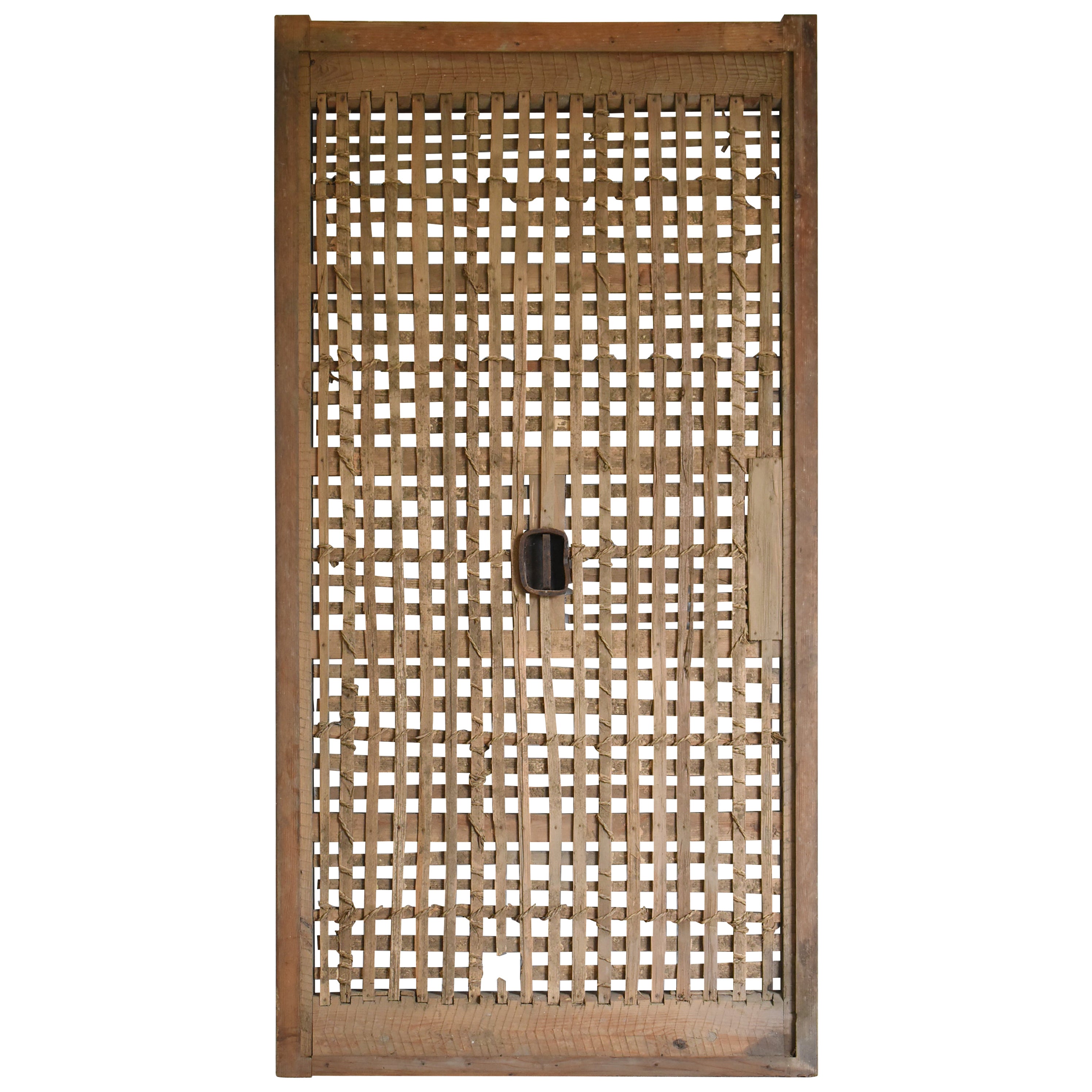 Japanese Antique Bamboo Lathing Door 1860s-1900s / Abstract Art Wabi Sabi For Sale