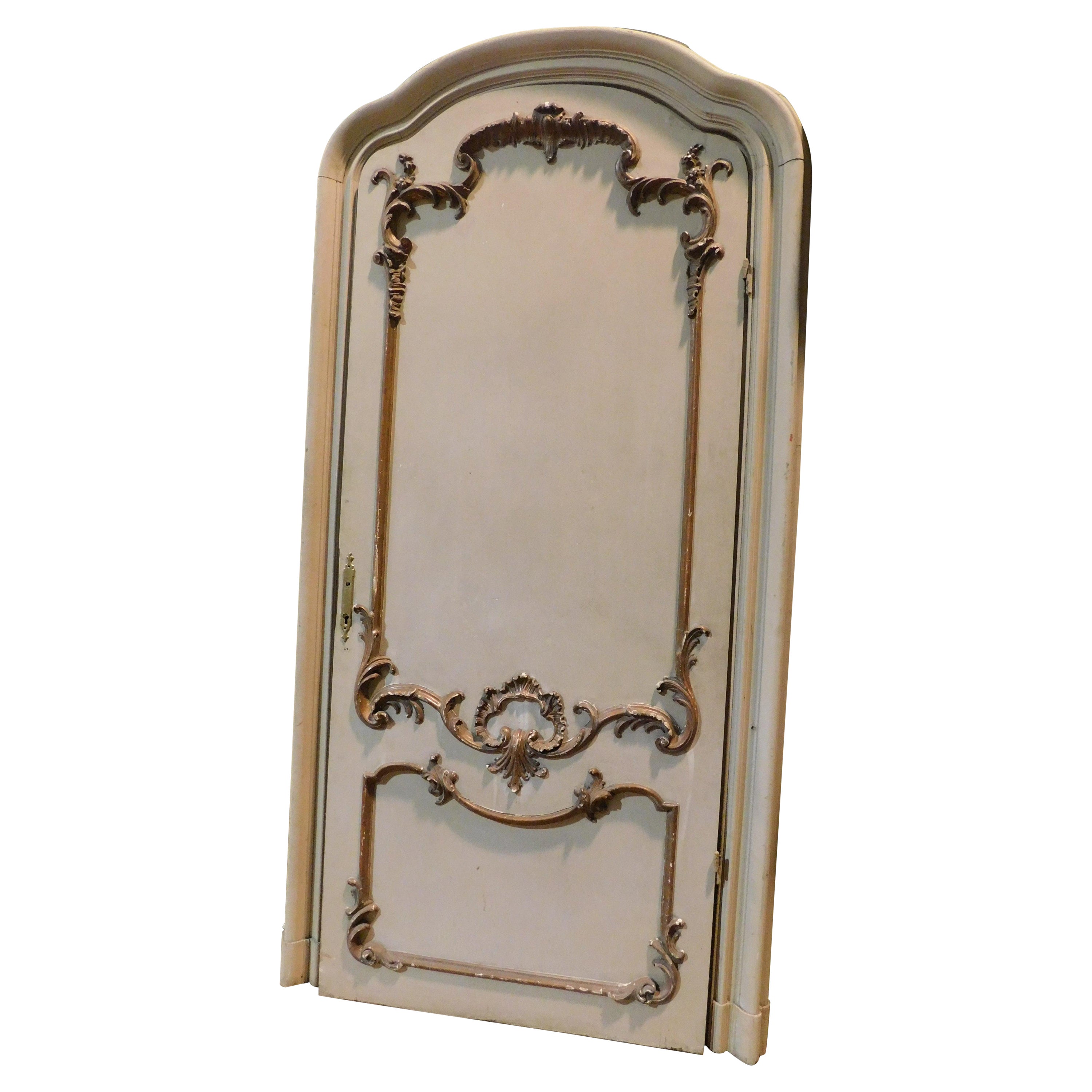 No. 2 lacquered single-leaf arched doors complete with frame, italy