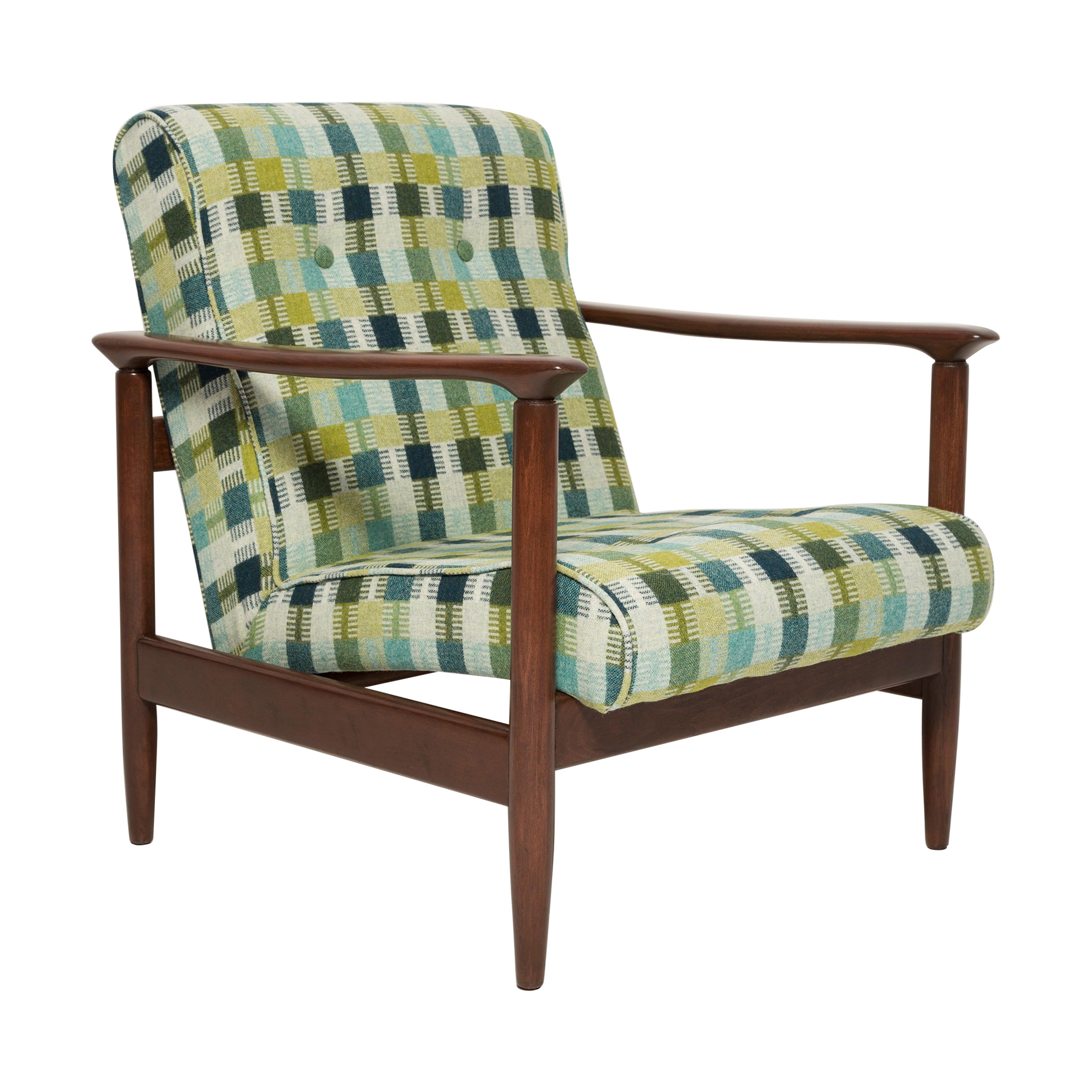 Mid-Century Green Wool Armchair, GFM 142, Edmund Homa, Europe, 1960s For Sale
