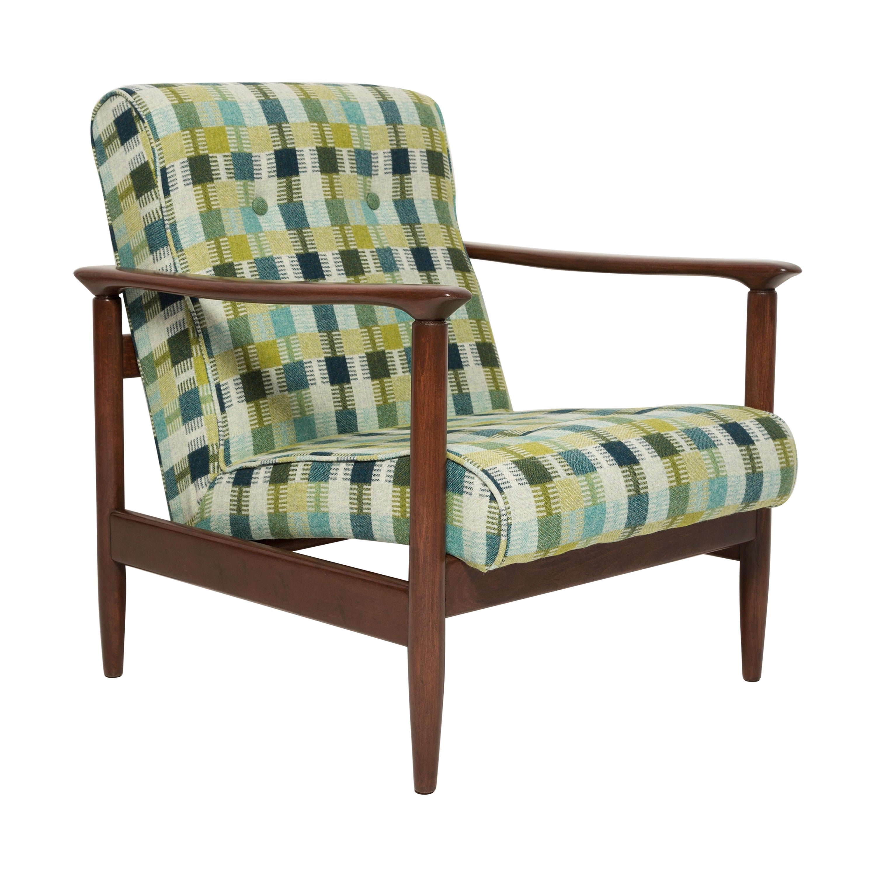 Mid-Century Green Wool Armchair, GFM 142, Edmund Homa, Europe, 1960s