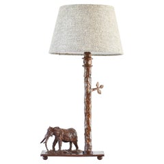 Bronze Elefant Tischlampe