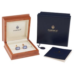 Diamond and Enamel Cufflinks by Fabergé