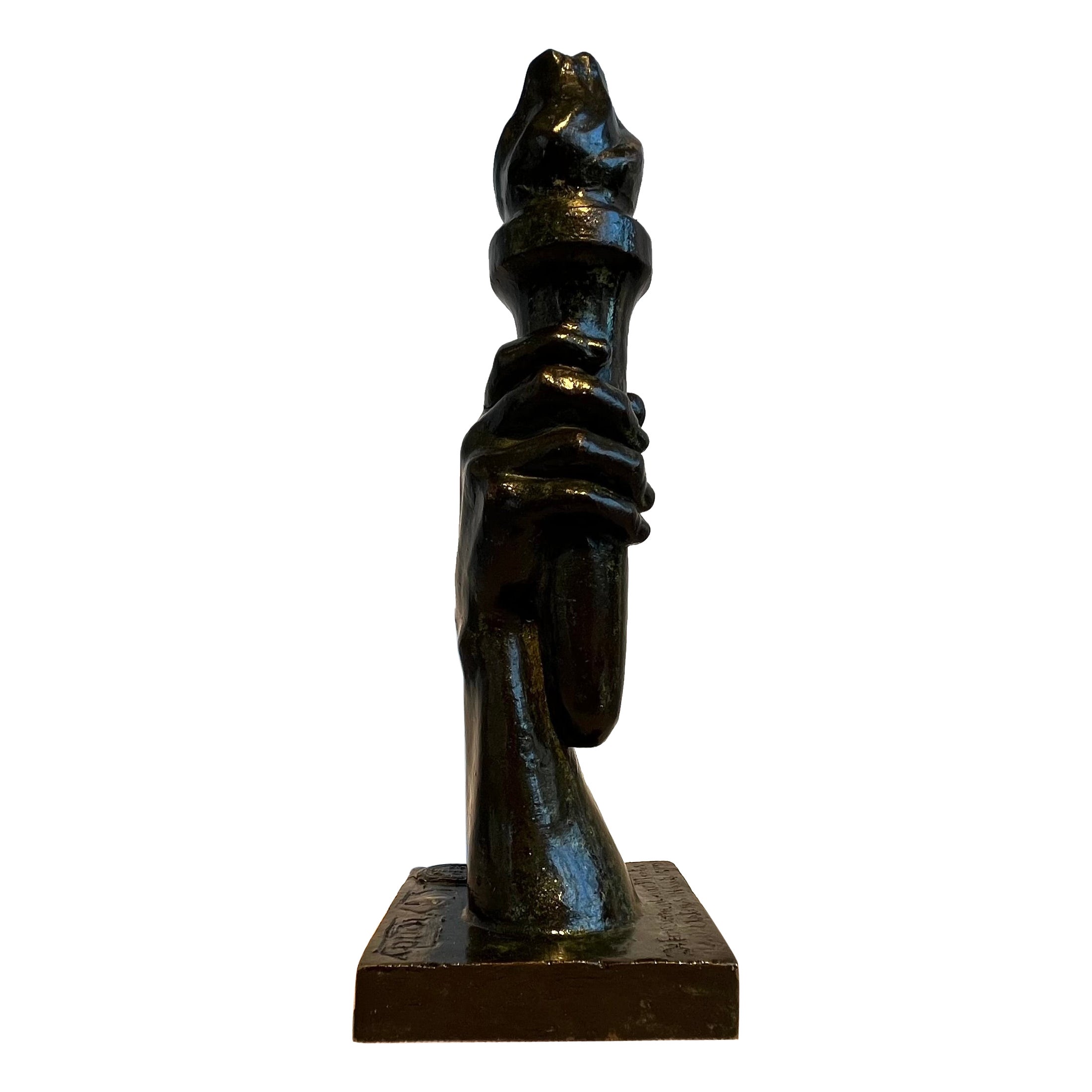 Charles Yrondi : "Flamme of Freedom", bronze sculpture, c.1920 For Sale