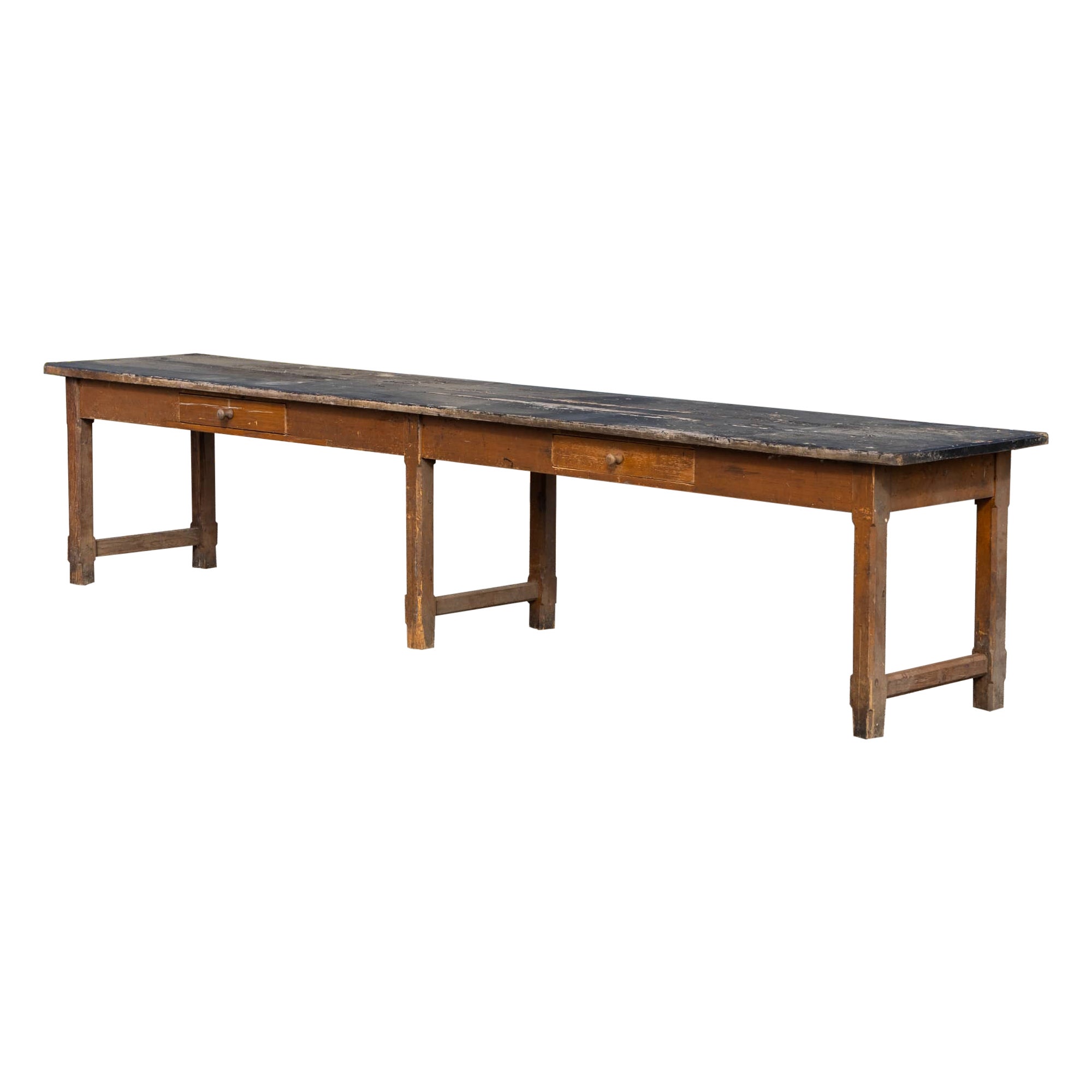 Long work table, 20th century For Sale