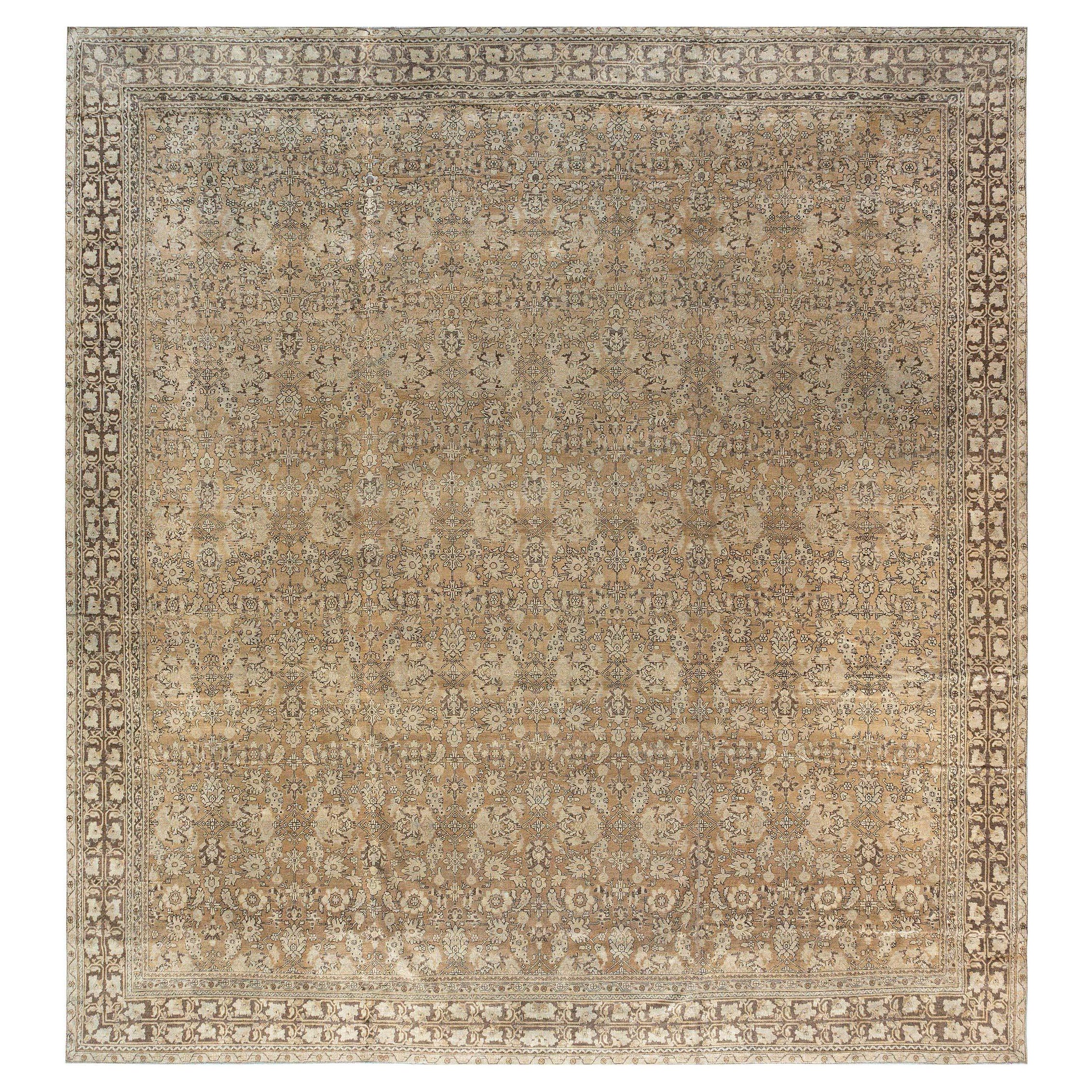 Vintage Indian Amritsar Handmade Wool Carpet For Sale