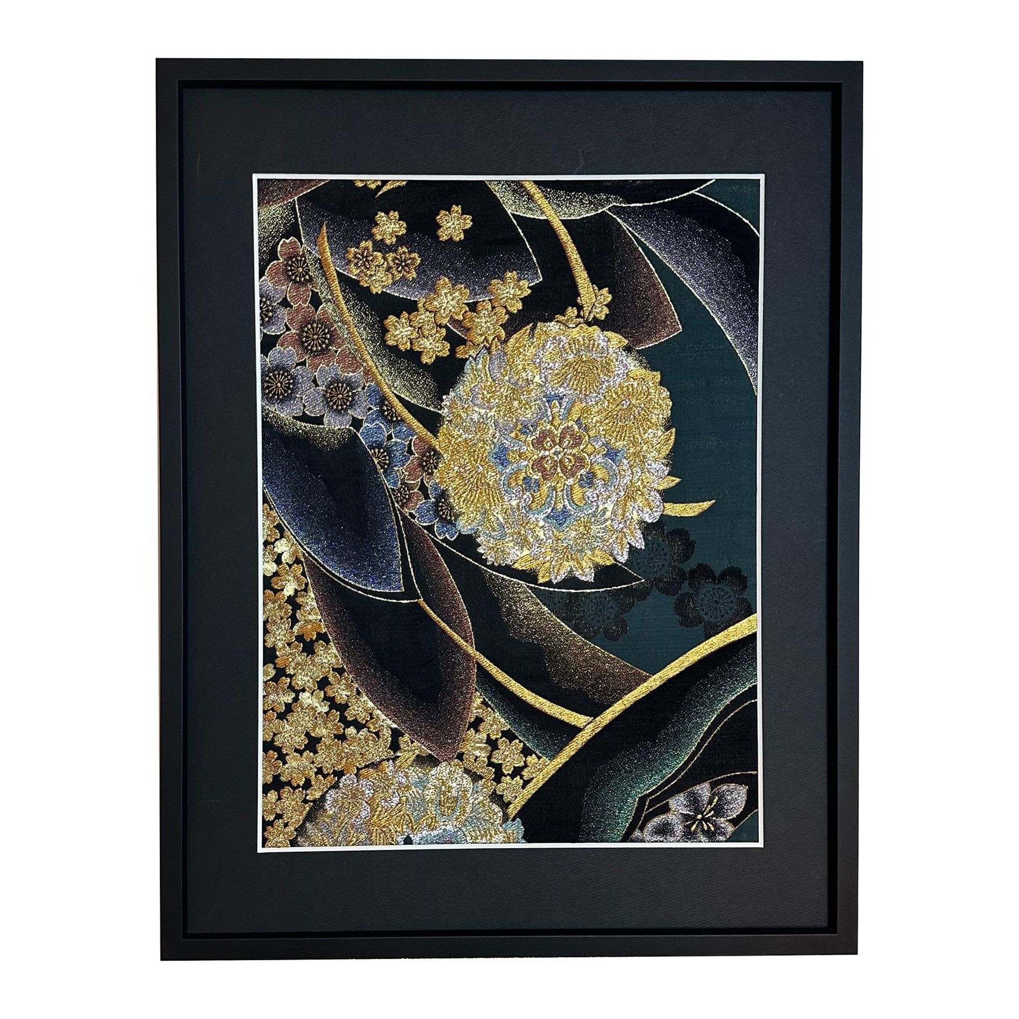 "Bouquet of Love" by Kimono-Couture, Kimono Art / Framed Wall Art / Japanese Art For Sale