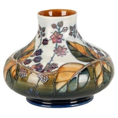 Moorcroft Pottery Bramble pattern vase, circa 1999, designed by Sally Tuffin