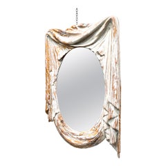 Trompe L'oeil Draped Carved Wood Mirror