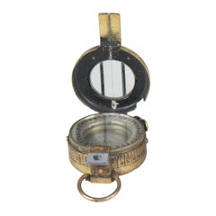 Vintage WWII Brass Pocket Compass, England, 1944