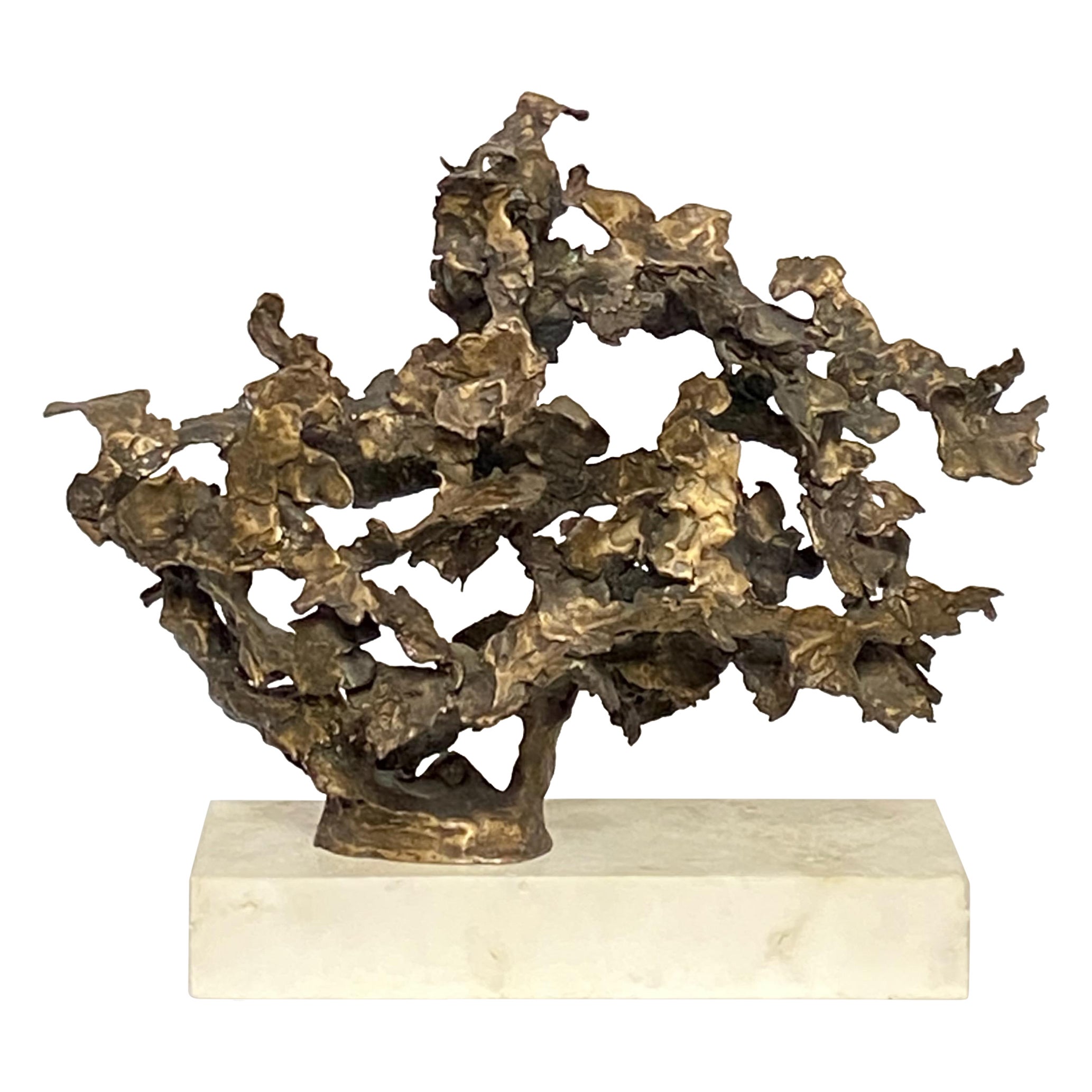 Mid Century Modern Brutalists Bronze Abstract Sculpture by Emma De Sigaldi