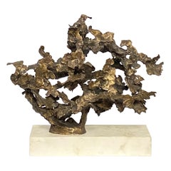 Retro Mid Century Modern Brutalists Bronze Abstract Sculpture by Emma De Sigaldi