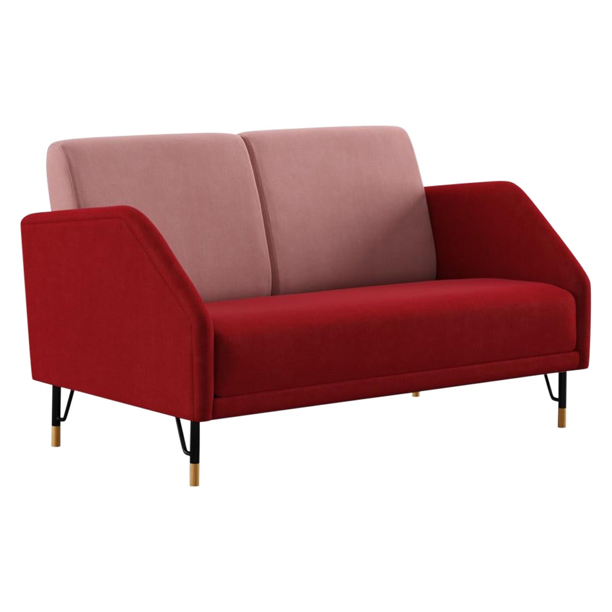 Finn Juhl 2-Seat 77 Sofa Couch, Wood and Fabric