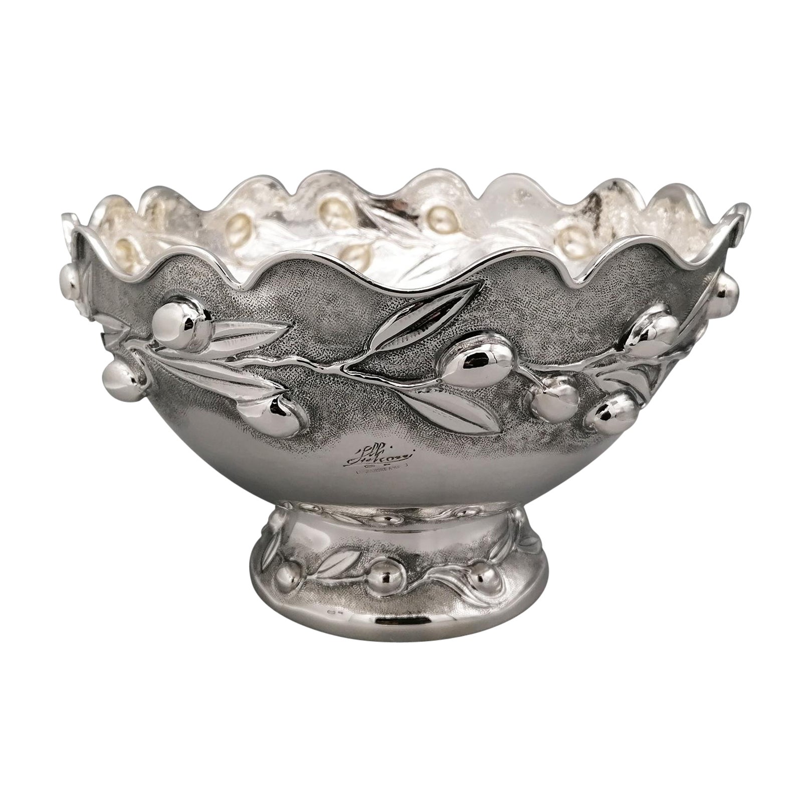 20th Century Italian Solid Silver Bowl Centerpiece  For Sale