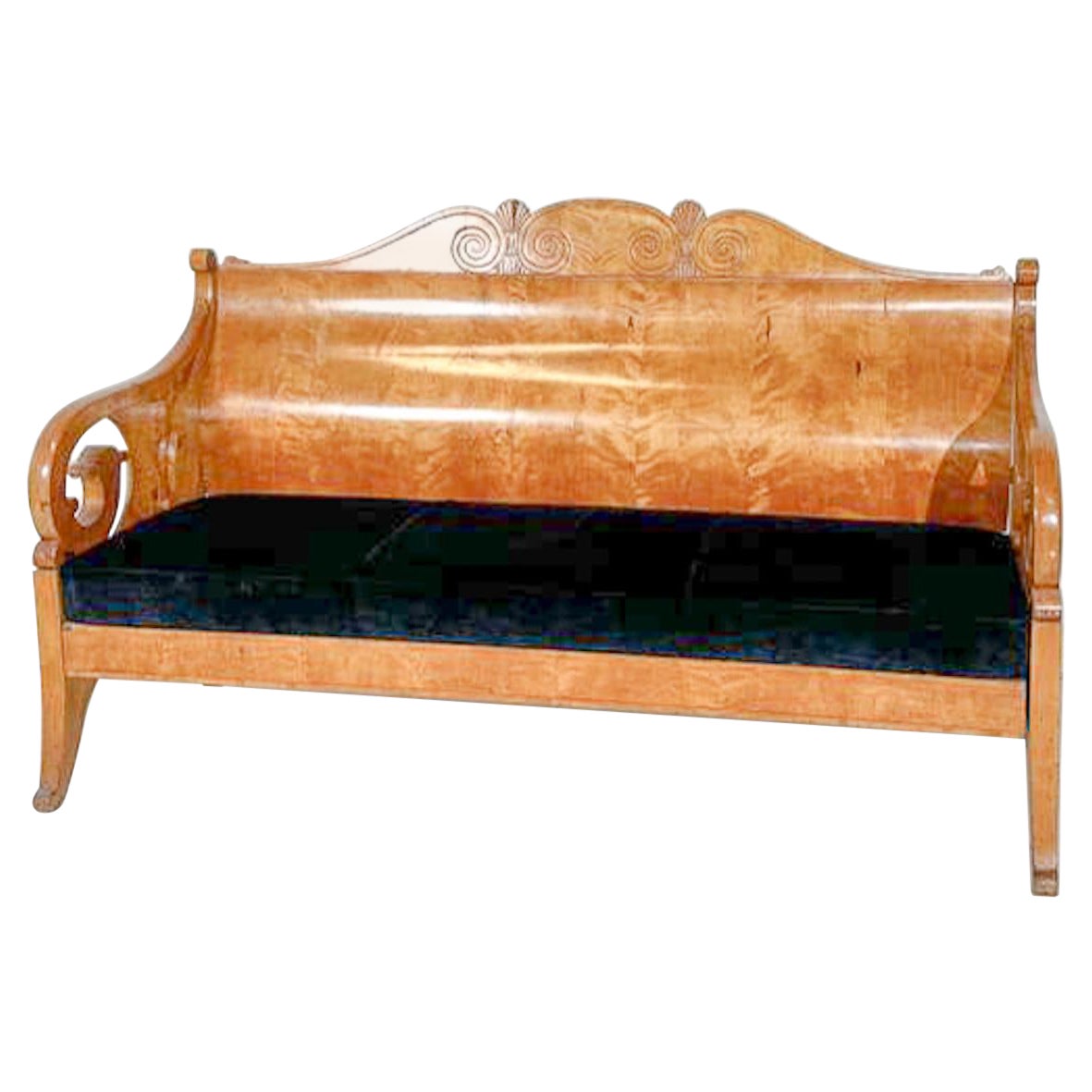 Bench in Birch Veneer, Russia, Early 19th Century For Sale