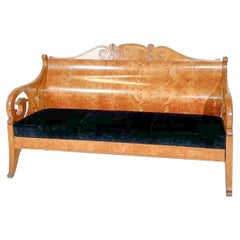 Used Bench in Birch Veneer, Russia, Early 19th Century