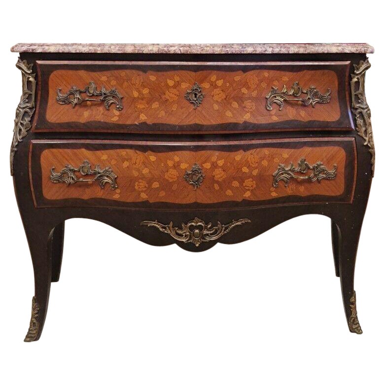 Antique French Dresser Bombe Louis XV Style Commmode For Sale