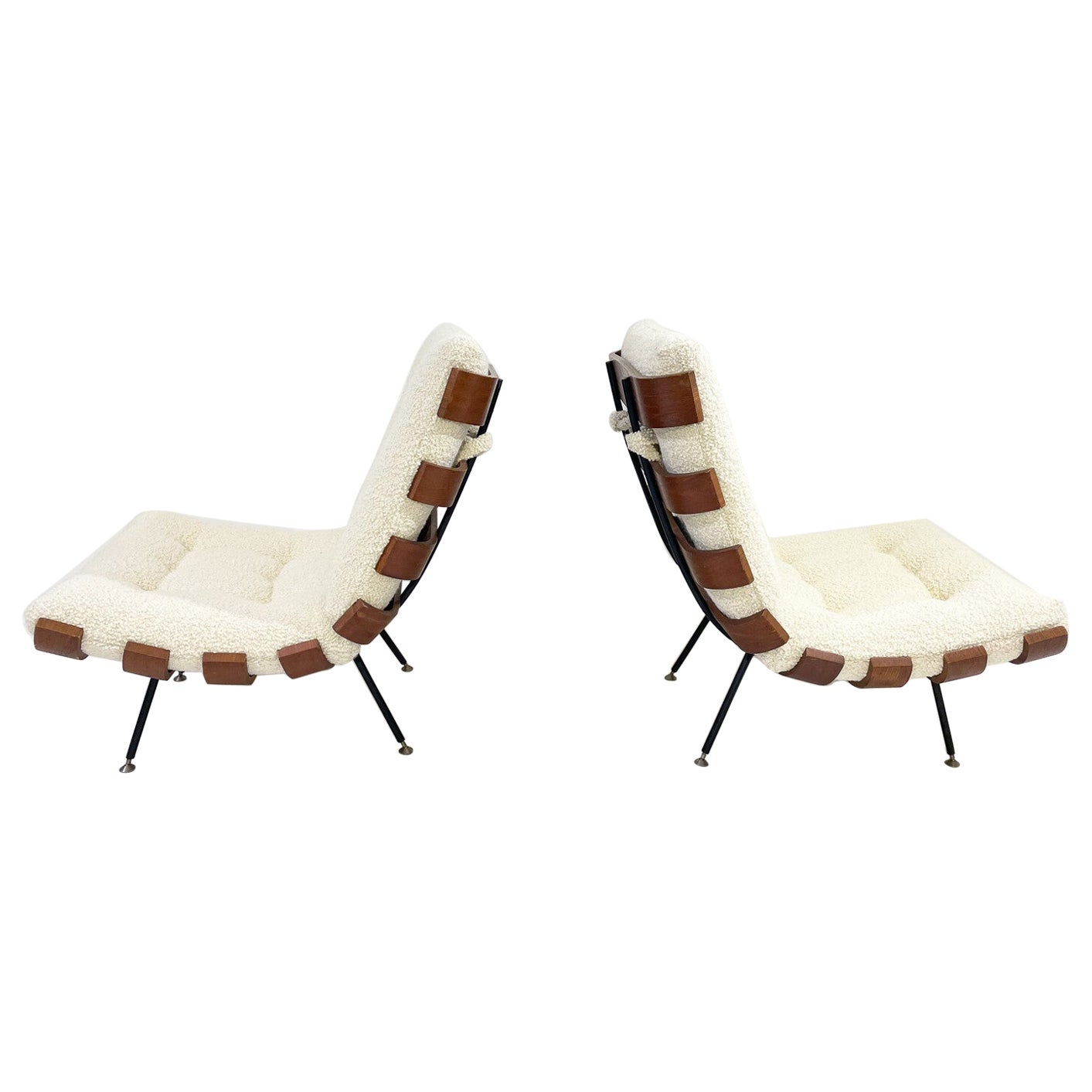 Pair of Mid-Century Costela Lounge Chairs by Carlo Hauner and Martin Eisler 