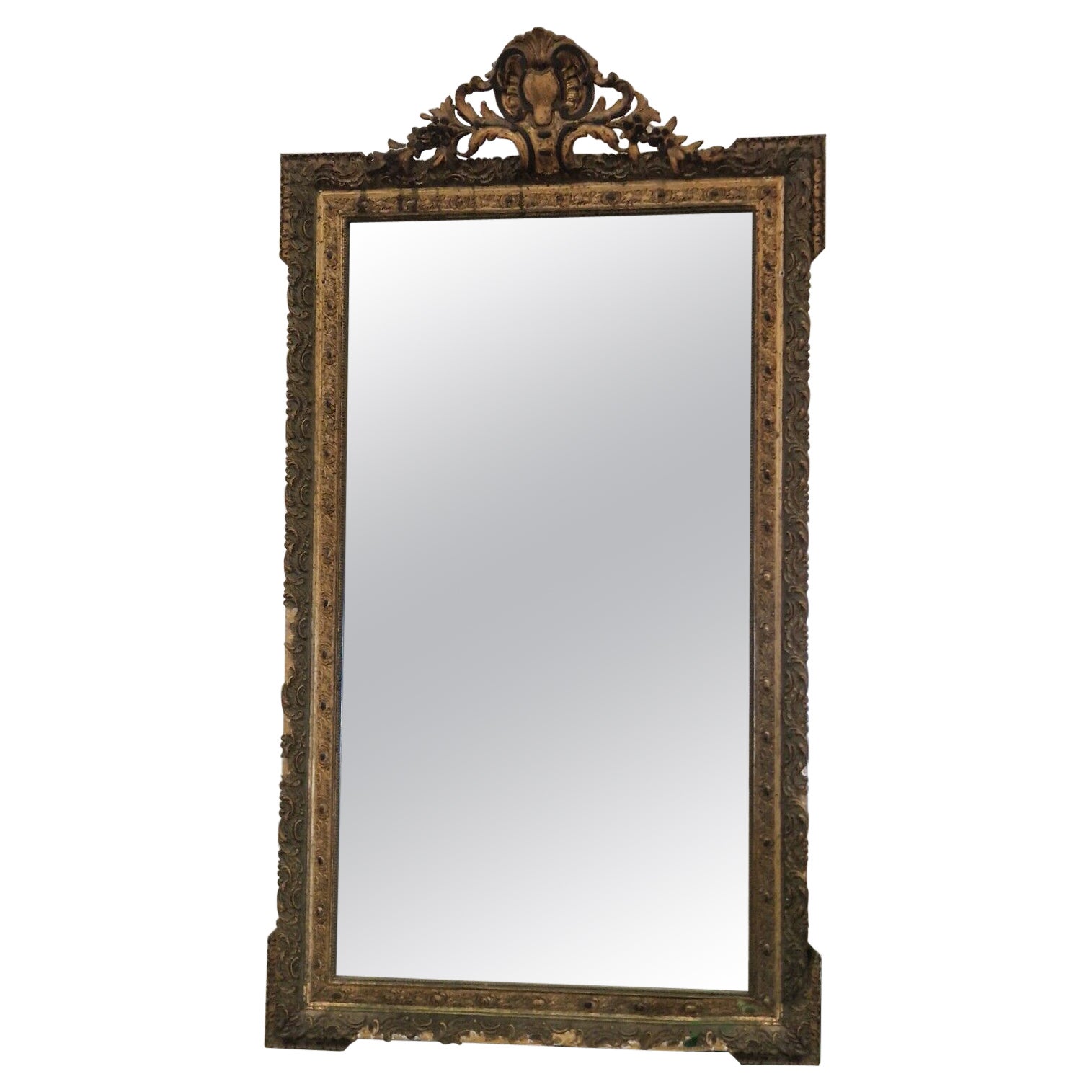 Espejo Francés Siglo XIX Estilo Luis XVI Dorado en venta en 1stDibs