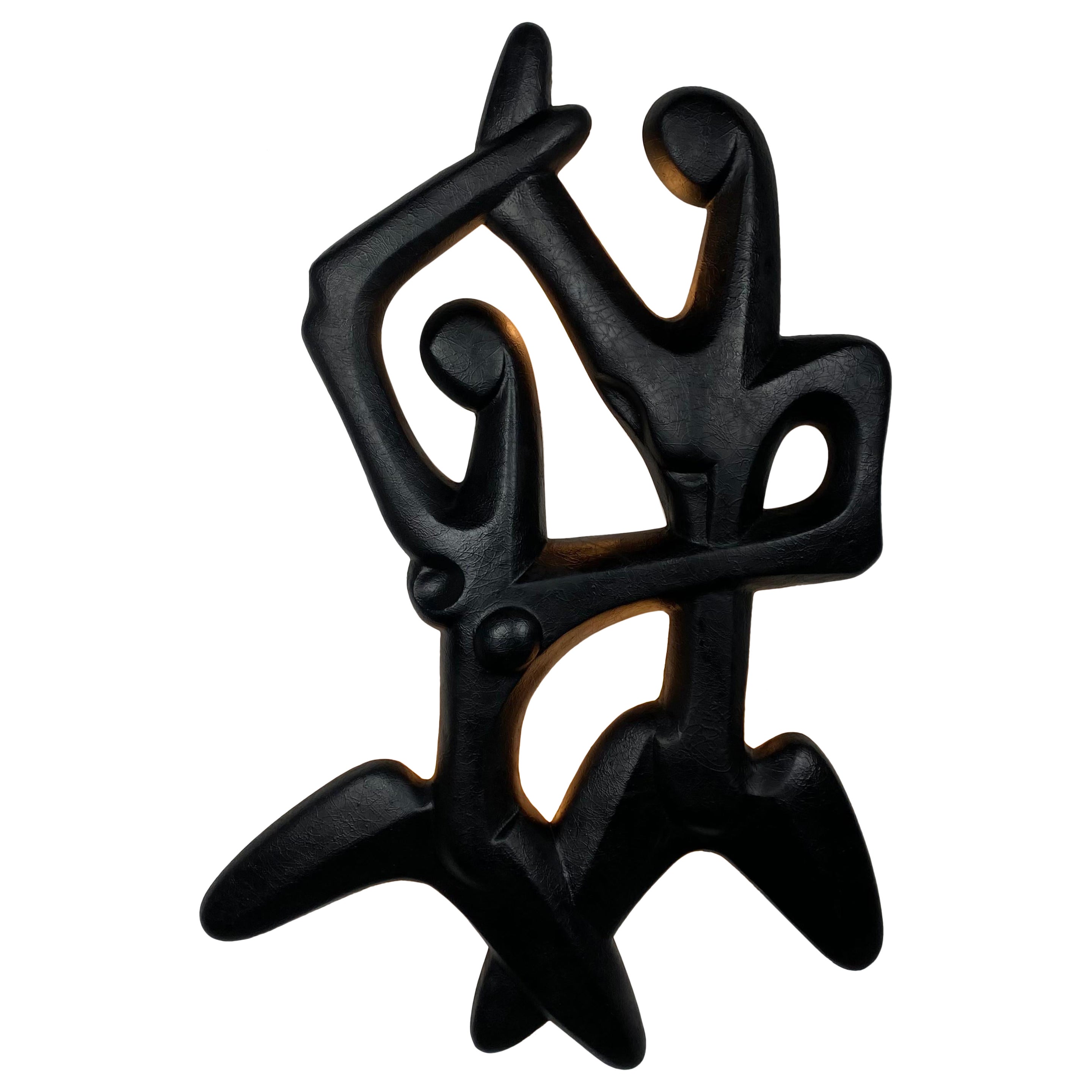 50s Frederick Weinberg "Swing Time" Abstract Nude Dancers Lighted Wall Sculpture For Sale