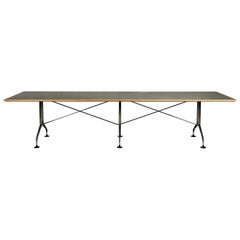 Used Antonio Citterio Spatio Table in Maple / Linoleum tabletop and Chrome for Vitra