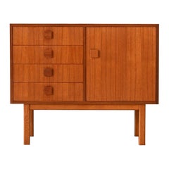 Vintage Swedish teak cabinet with drawers and storage compartment