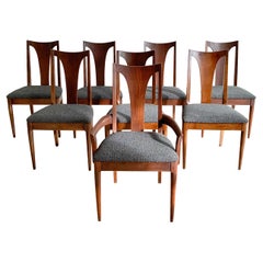 Retro Set of 8 Broyhill Brasilia Dining Chairs - New Upholstery