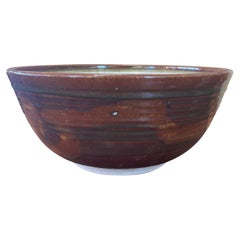 Retro Large Glazed Ceramic Bowl.
