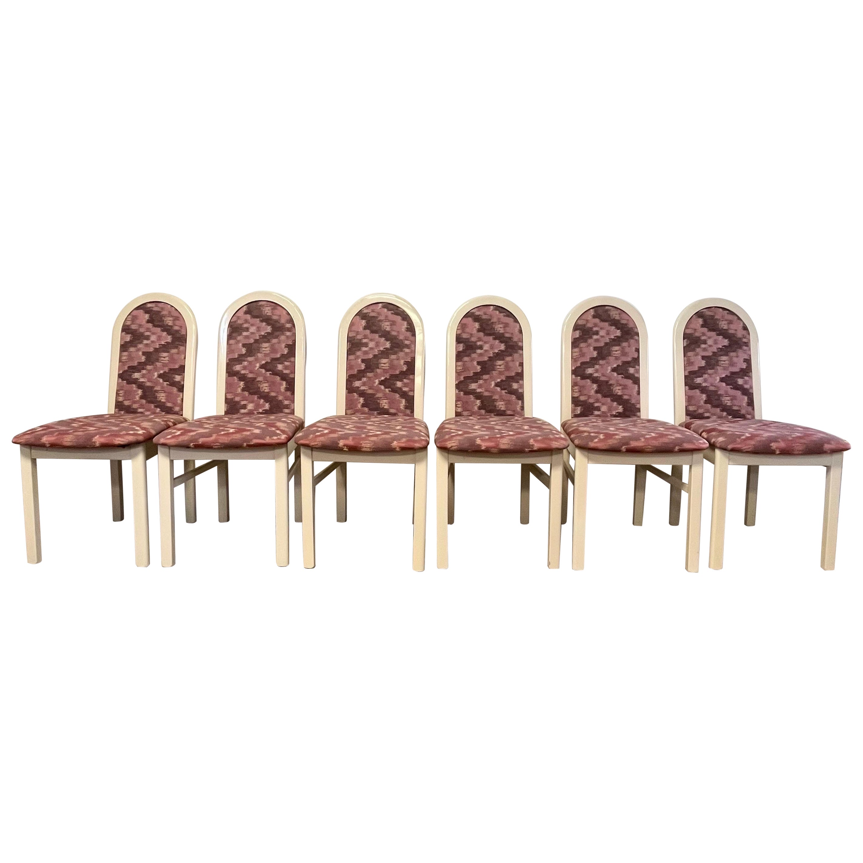 Postmodern Lacquered Dining Chairs 